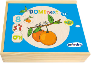Beleduc - Gra edukacyjna DOMInext XL Owoce i warzywa Drewniane domino 22617