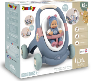 Smoby Little - Chodzik 3w1 Wózek + lalka bobas 140308