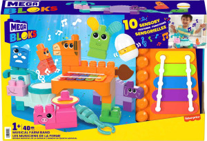 MEGA Bloks Fisher-Price - Muzykalne zwierzątka z farmy Zestaw sensoryczny HPB46