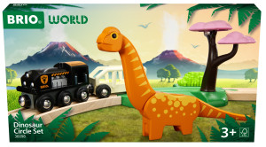 Brio Kolejka - Drewniana kolejka Dino z dinozaurem Zestaw podstawowy 36098