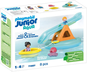 Playmobil - Junior Aqua Pływająca wyspa ze zjeżdżalnią 71687
