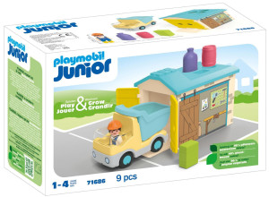 Playmobil - Junior Ciężarówka z garażem z funkcją sortera 71686