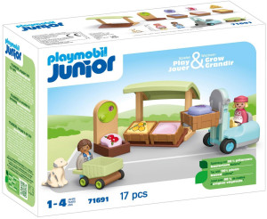 Playmobil - Junior Ekologiczny stragan z wózkiem widłowym 71691