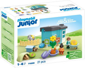 Playmobil - Junior Hotel dla zwierząt z dozownikiem pokarmu 71690
