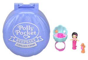 Polly Pocket - Zestaw kompaktowy MUSZELKA z pierścionkiem JFC12
