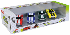 Carrera Pull & Speed - Cztery samochodziki Ford Mustang '67 4-PAK 13031
