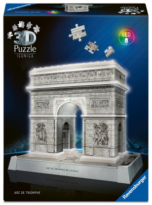 Ravensburger - Puzzle 3D Iconics ŁUK TRIUMFALNY z oświetleniem LED 255 elem. 080299