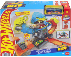 Hot Wheels - Tor wyścigowy GŁODNY GORYL + samochód JHL92