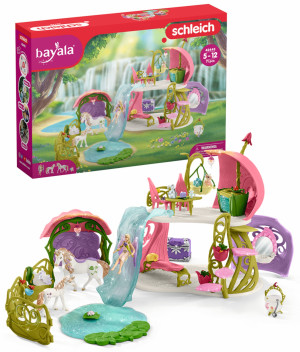 Schleich Świat Elfów Bayala - Zestaw Kwiecisty Dom Bayala z jeziorem i stajnią 42445