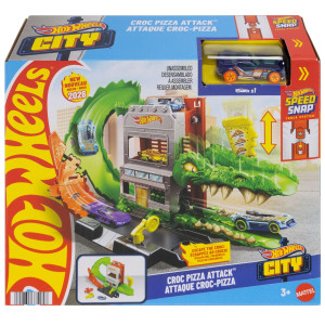 HOT WHEELS - Krokodyl: Atak na pizzerię - Tor ze zjazdem + samochód JHL93