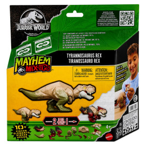 JURASSIC WORLD Mayhem Mix-ups - Dinozaur 2w1 do zbudowania - Tyrannosaurus Rex JLF12