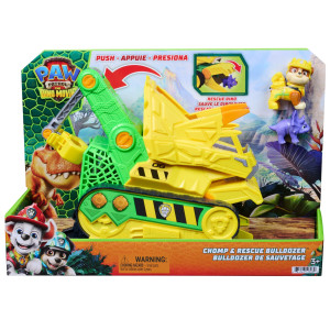 PSI PATROL i dinozaury - Buldożer Rubble Chomp & Rescue - Figurka pieska i dinozaura 6075978