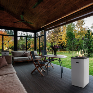 Terrassenheizer Patio Slim Stahl weiß manuelle Steuerung