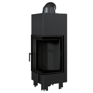 Kamineinsatz aus Stahl KRATKI MBN rechts 10 kW Ø 200 schwarz