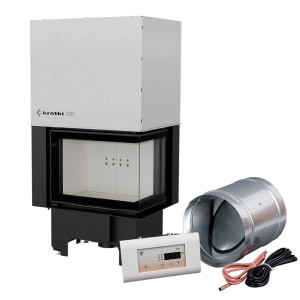 Intelligenter Kamineinsatz aus Stahl KRATKI VNP 610/430 9kW Ø200 mit Schiebetür