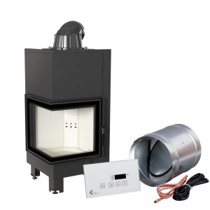 Intelligenter Kamineinsatz aus Stahl KRATKI MBN links 8 kW Ø 200 MSK