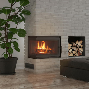 Kamineinsatz Gusseisen KRATKI SIMPLE links 8 kW Ø 200 mit