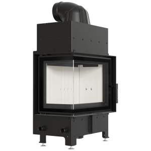 Kamineinsatz aus Stahl KRATKI FLOKI S links 8 kW Ø 160 mit