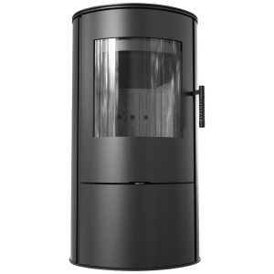 KAMINOFEN AUS STAHL KRATKI ROLLO Ø 150 7 KW SCHWARZE THERMOTEC-AUSKLEIDUNG