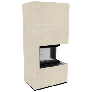 Kaminbausatz KRATKI FLOKI BOX rechts 8 kW Ø 160 Quarzsinter FOKOS