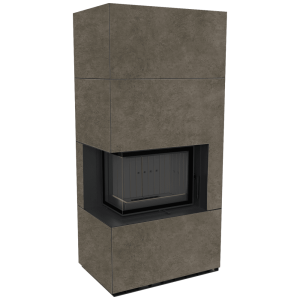 Kaminbausatz KRATKI FLOKI BOX links 8 kW Ø 160 Quarzsinter FOKOS PIOKRATKI MBO schwarz