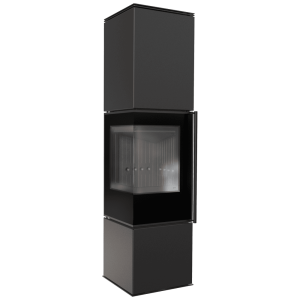 Kaminofen aus Stahl KRATKI REN/L links Ø 150 7 kW schwarz