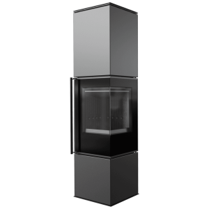 Kaminofen aus Stahl KRATKI REN/L rechts Ø 150 7 kW schwarz