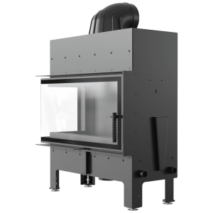 Kamineinsatz aus Stahl KRATKI FLOKI L links 12 kW Ø 200 schwarz