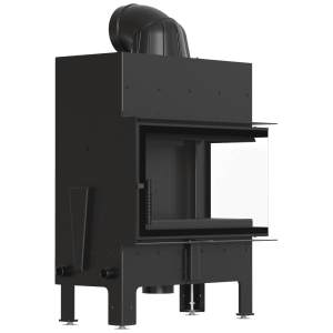 Kamineinsatz aus Stahl KRATKI FLOKI M rechts 10 kW Ø 200 schwarz