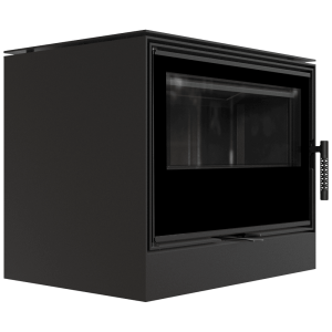 Kaminofen aus Stahl KRATKI KARI 70 Ø 150 8 kW schwarz Verkleidung mit