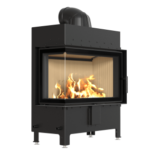 Kamineinsatz aus Stahl KRATKI LUCY links 14 kW Ø 200 mit