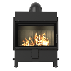 Kamineinsatz aus Stahl KRATKI LUCY 14 kW Ø 200 schwarz Verkleidung mit