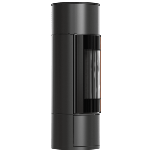 Kaminofen aus Stahl KRATKI AMBLER Ø 150 7 kW schwarz mit Türfeder griff