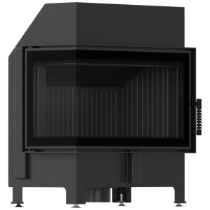 Kamineinsatz KRATKI ZIBI ECO 9,9 kW Ø 180 Eck links, schwarze
