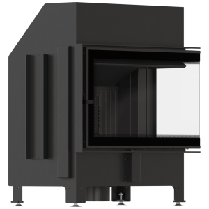 Kamineinsatz KRATKI ZIBI ECO 9,9 kW Ø 180 Eck rechts, schwarze