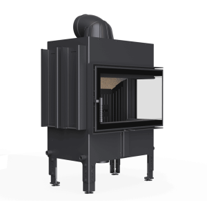 Speicherkamin KRATKI NORRA rechts 9,9 kW Ø 200 schwarze