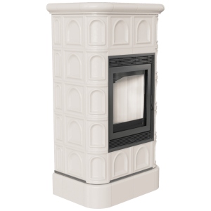 Kamineinsatz aus Stahl KRATKI BLANKA 8 kW Ø 160 creme