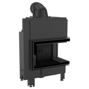 Kamineinsatz aus Stahl KRATKI MBM rechts 10 kW Ø 200 schwarz