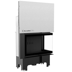 Kamineinsatz KRATKI VNP 810/410 14 kW Ø 200 mit Schiebetür schwarz
