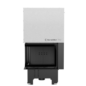 Kamineinsatz aus Stahl KRATKI VNL 610/430 9 kW Ø 200 mit Schiebetür schwarz