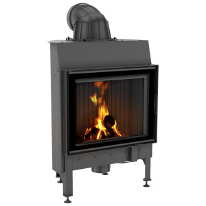 Kamineinsatz aus Stahl KRATKI NADIA 10 kW Ø 200 schwarz