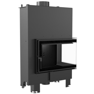 Wasserführender Kamineinsatz KRATKI MBM rechts 12 kW Ø 180 schwarz