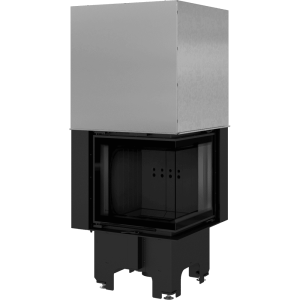 Kamineinsatz aus Stahl VNP 480/480 8 kW Ø 200 mit Schiebetür schwarz