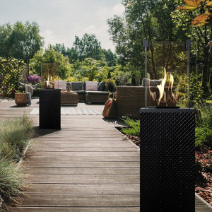Ogrzewacz gazowy Patio panel szklany czarny pikowany sterowanie manualne 8,2