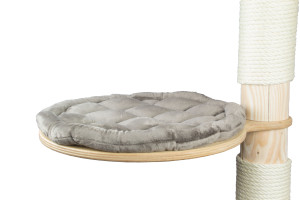 Ohrplatte 50 cm mit Premium-Kissen für Kratzbäume, Ohrplatte 18/20 mm stark, 50 cm Durchmesser, Birke oder Buche-Multiplex