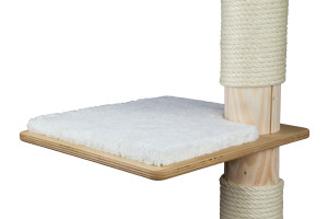 Liegeplatte 45x45 cm für Kratzbäume, Liegeplatte 18/20 mm stark, 45x45 cm für Stämme bis 14 cm Durchmesser, Birke oder Buche-Multiplex