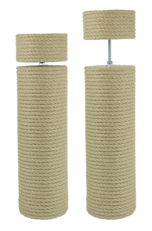 16 cm Outdoor-Vollholz-Deckenspanner für Kratzbäume, ca. 16 cm Durchmesser* (bei 10 mm Sisalseil), Spannbereich: 35-85 cm, Sisalseildicke: 6-16 mm