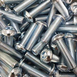 Flachkopfschraube, Schraube mit Innensechskant, Gewindedurchmesser: 8 mm (M8), 10 mm (M10) und 12 mm (M12), Schraubenlänge: 40-80 mm