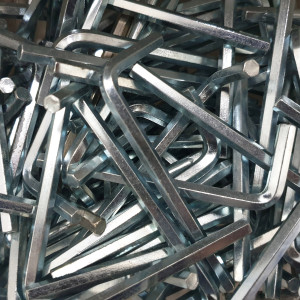 Innensechskantschlüssel, Innensechskant für Schrauben, 5, 6 und 8 mm für M8, M10 und M12, Stahl verzinkt