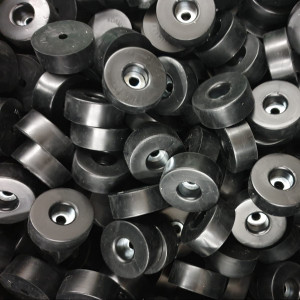 Gummifuß mit Schraube, Durchmesser: 25 mm, Höhe: 11 mm, inkl. Schraube, perfekt für Bodenplatten